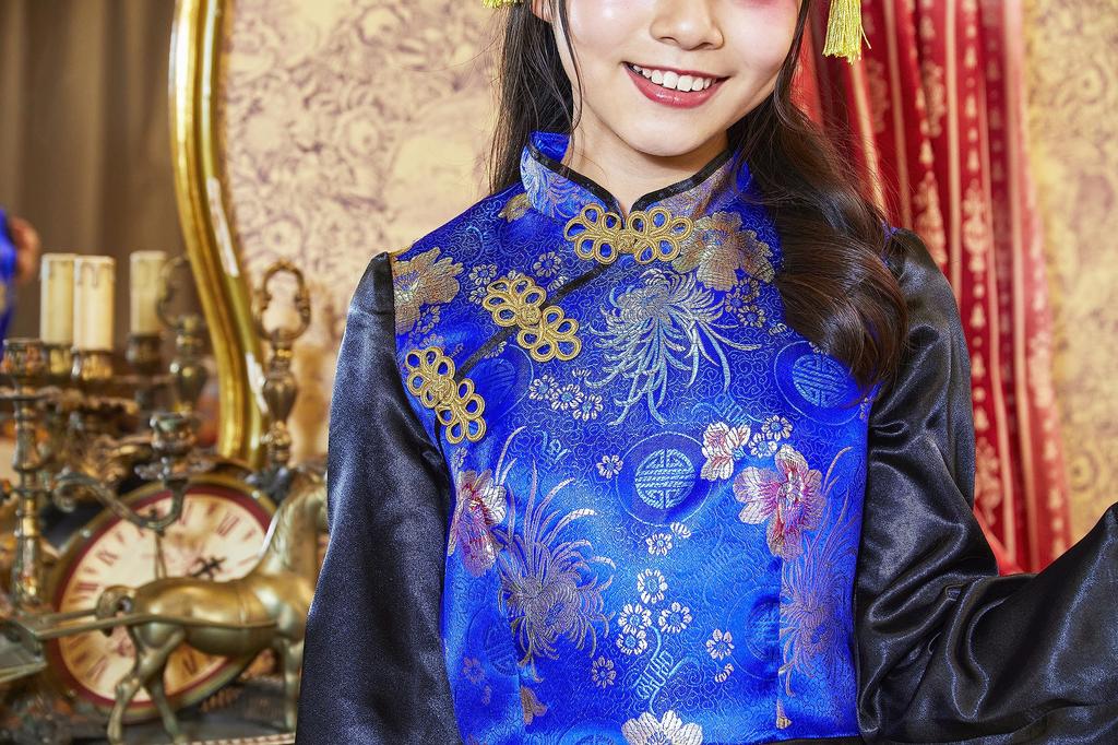 Clearstone COSCHU! Cosplay Halloween Chinese Costume for Kids and Juniors, 150cm Girls, Blue