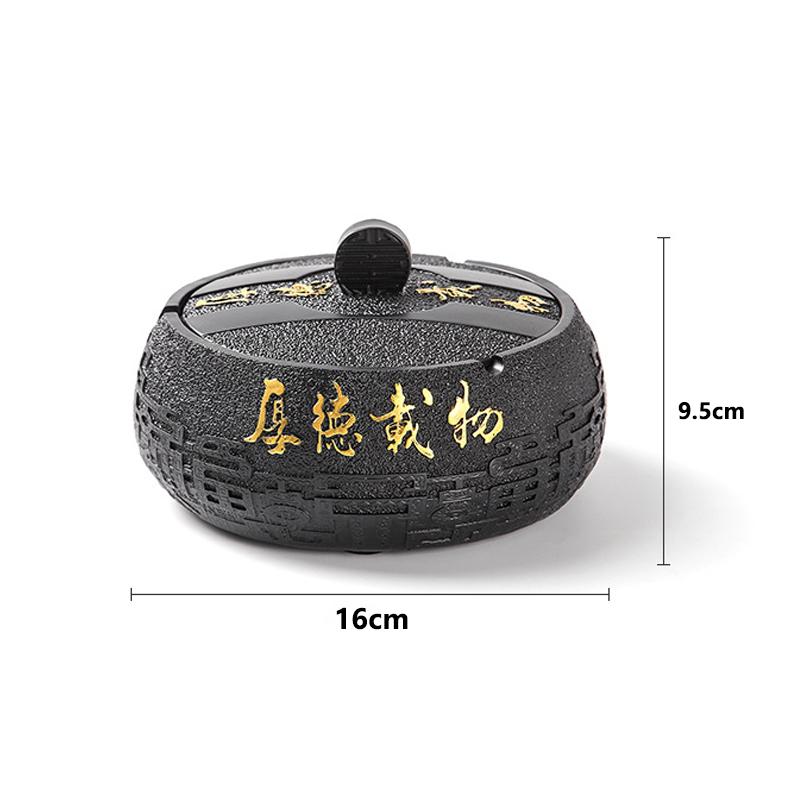 Large Size Ashtray Creative Trendy And Retro Household Usewith Cover Living Room Chinese High End Resin Ashtray