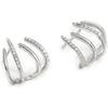 Orecchini a Quattro Griffi per Donne Ragazze, Minimalisti Orecchini a Bottone a Forma di 4 Griffi in Argento Sterling 925, (Argento)