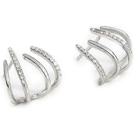 Orecchini a Quattro Griffi per Donne Ragazze, Minimalisti Orecchini a Bottone a Forma di 4 Griffi in Argento Sterling 925, (Argento)