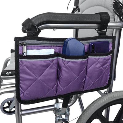 Wheelchair Side Bag Portable Armrest Pouch Organizer Bag Stroller Hanging Bag Large Capacity Storage Bags