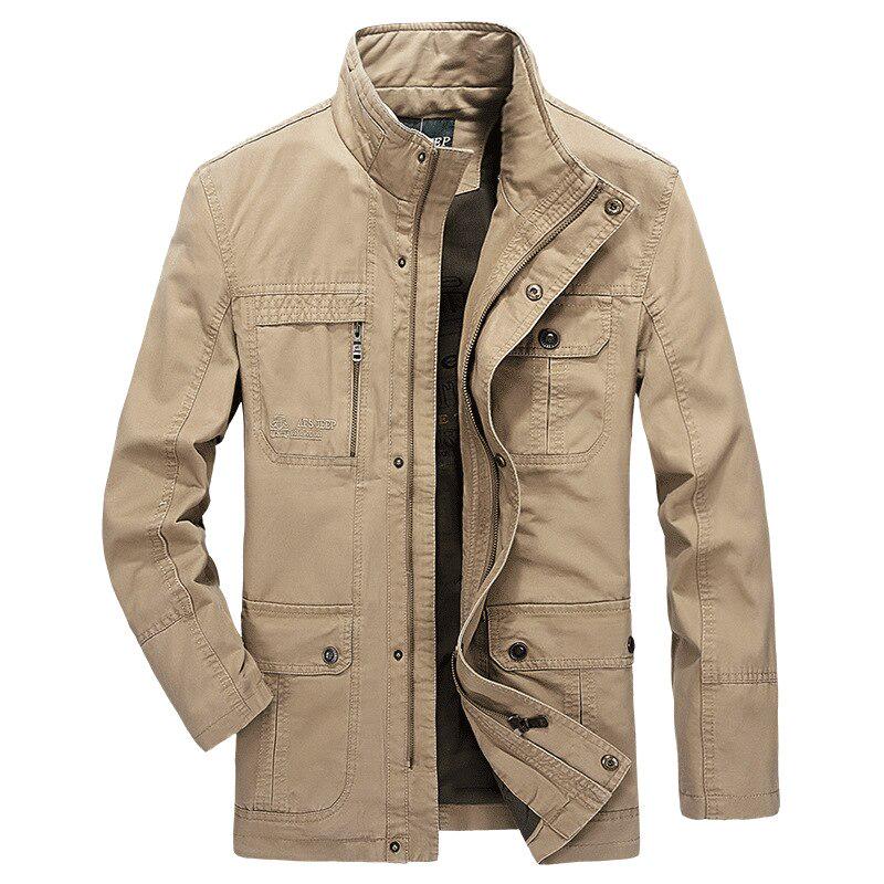 Куртка высокого качества, мужская военная весенне-осенняя армейская куртка, однотонная хлопковая мужская куртка L
