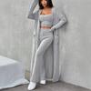 2024 Autumn/Winter European & American Women's Casual Knit Three-Piece Set: Stylish Homewear Fashion
