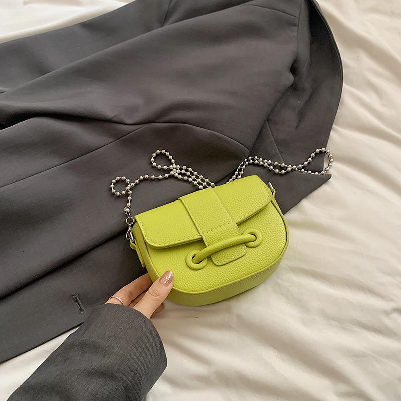 

Мини Изысканная Маленькая Сумка Модная Зарубежная Стильная Сумка-Седло Высокотекстурная с Рисунком Личи Летняя Цепочка На Плечо Сумка-Мессенджер зелёный