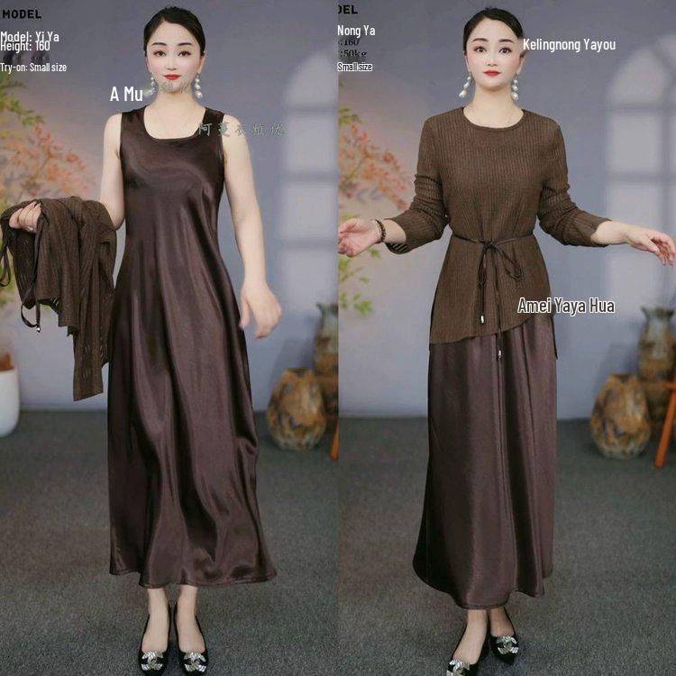 Premium Chic Casual Sling Dress Set for Spring/Summer - Flaw-Covering & Slimming Two-Piece
