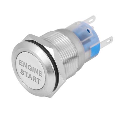 ZenithAur Car Engine Start Push Button Switch Zinc Alloy LED Light Ignition Starter Weatherproof Black (Stainless Steel Silver Case)