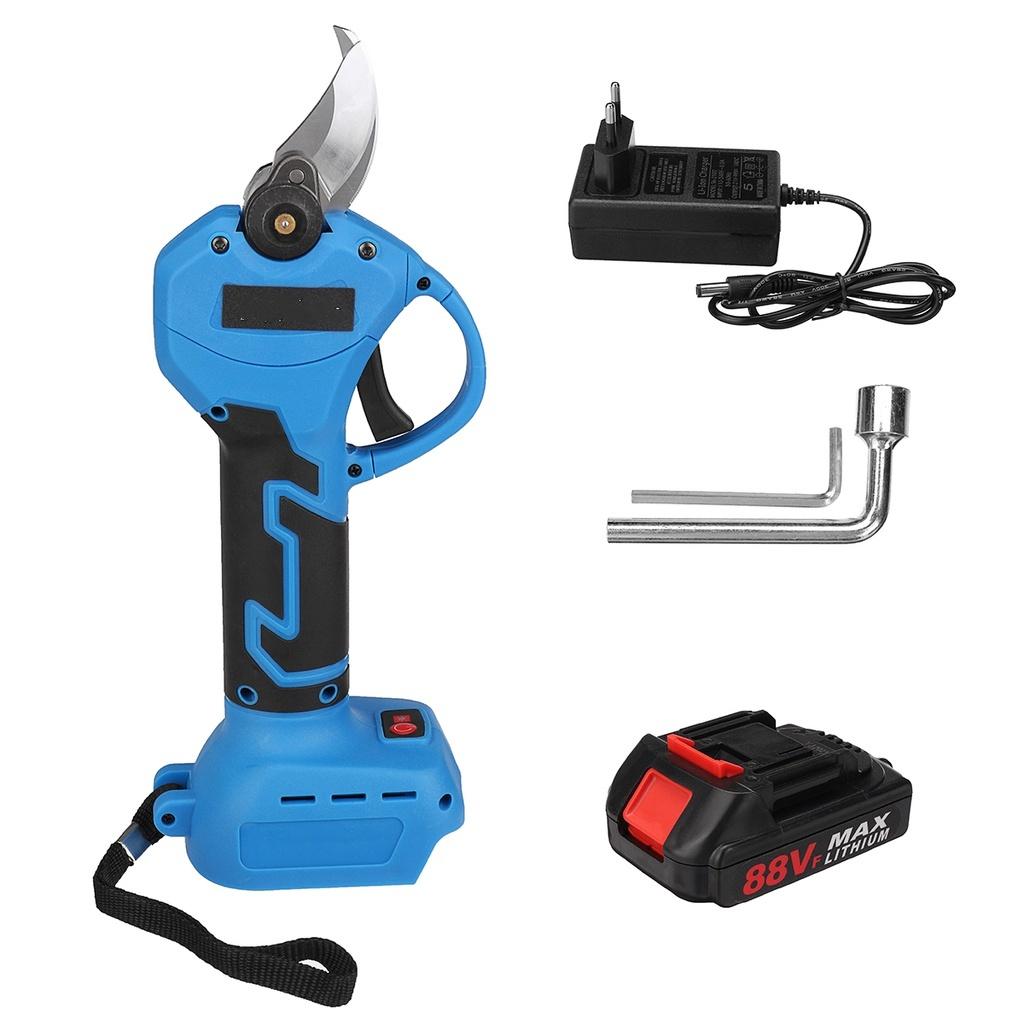 

Секатор Аккумуляторные ножницы Секатор Беспроводной электрический резак для веток Деревообрабатывающий инструмент для 18V аккумулятора Синий 88V 1*Battery