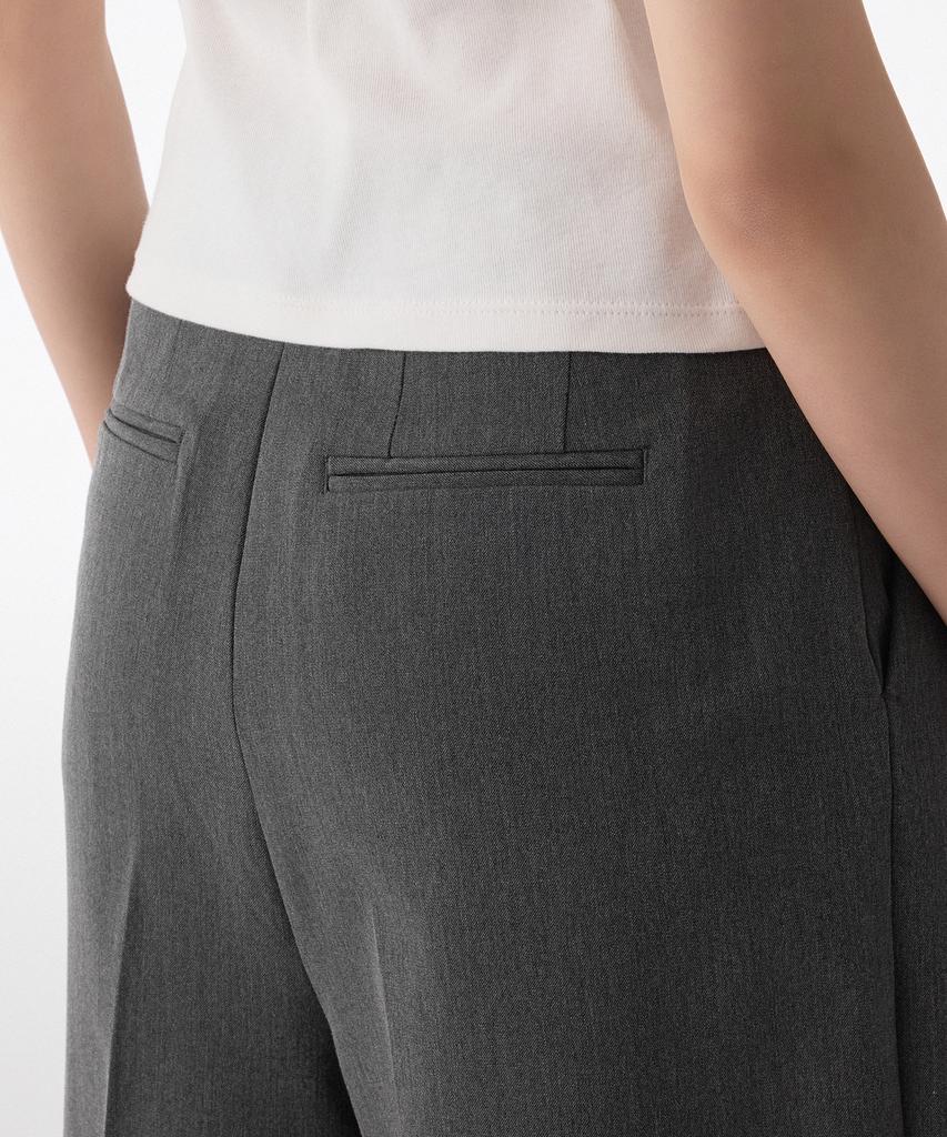 MUSINSA STANDARD WOMAN Women'S Wide Bermuda Half Slacks [Medium Gray]
