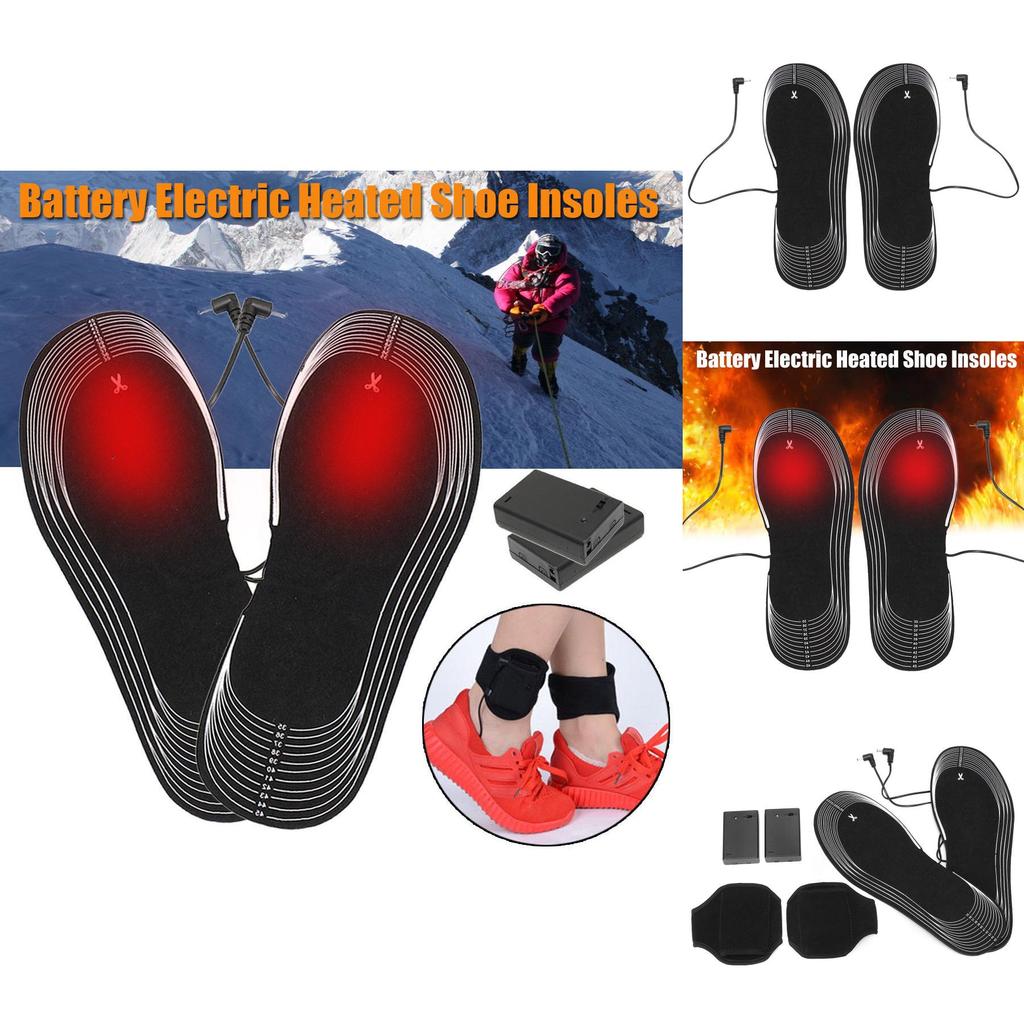 Beheizbare Einlegesohlen aus Kohlefaser mit Batteriebox, wiederaufladbar per USB, für Winterkomfort