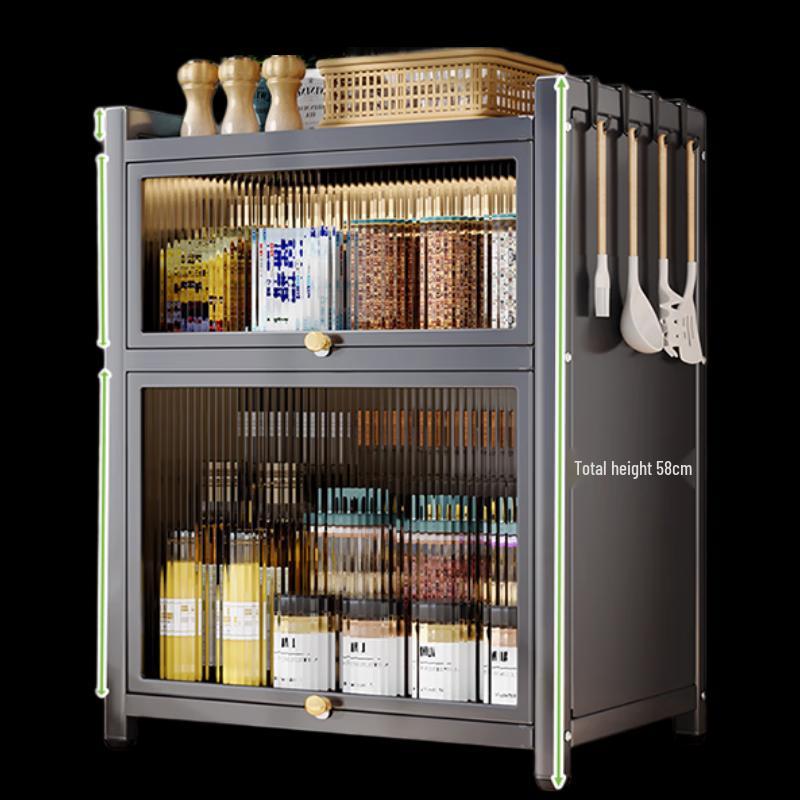 Woding Dustproof Rustproof Kitchen Spice Rack with Lid