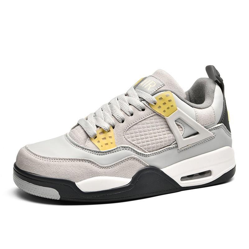 AJ4 Men's Little White Cement High-Top Basketball Sneakers, Thick-Soled, Autumn 2025 Trendy Edition