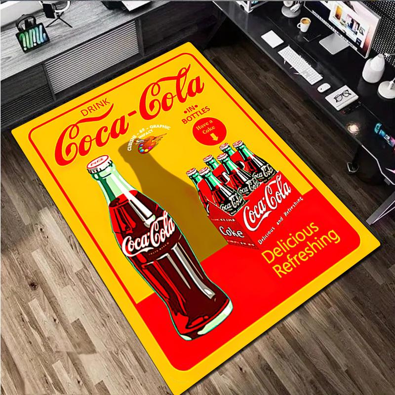 Coca Cola Print Rug - Home Decoration Carpet For Living Room Bedroom Flooring Computer Chair Area Rug