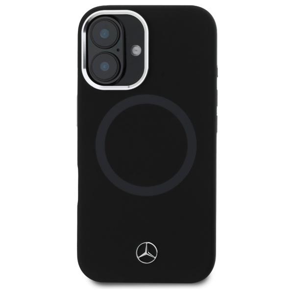 Mercedes Mehmp16S23Suttk Iphone 16 6.1  Czarny/Black Hardcase Silicone Tonal Logo Magsafe