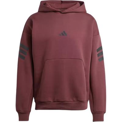adidas Future Icons Sportswear Gestreifter Kapuzenpullover Langarm-Sweatshirt Herren Sweatshirt Aurora-Rot Rubin JD4857