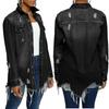 Women Jeans Jackets Spring Summer Ripped Denim Vintage Casual Denim Jacket Long Sleeve Female Chic Coat Streetwear 2024