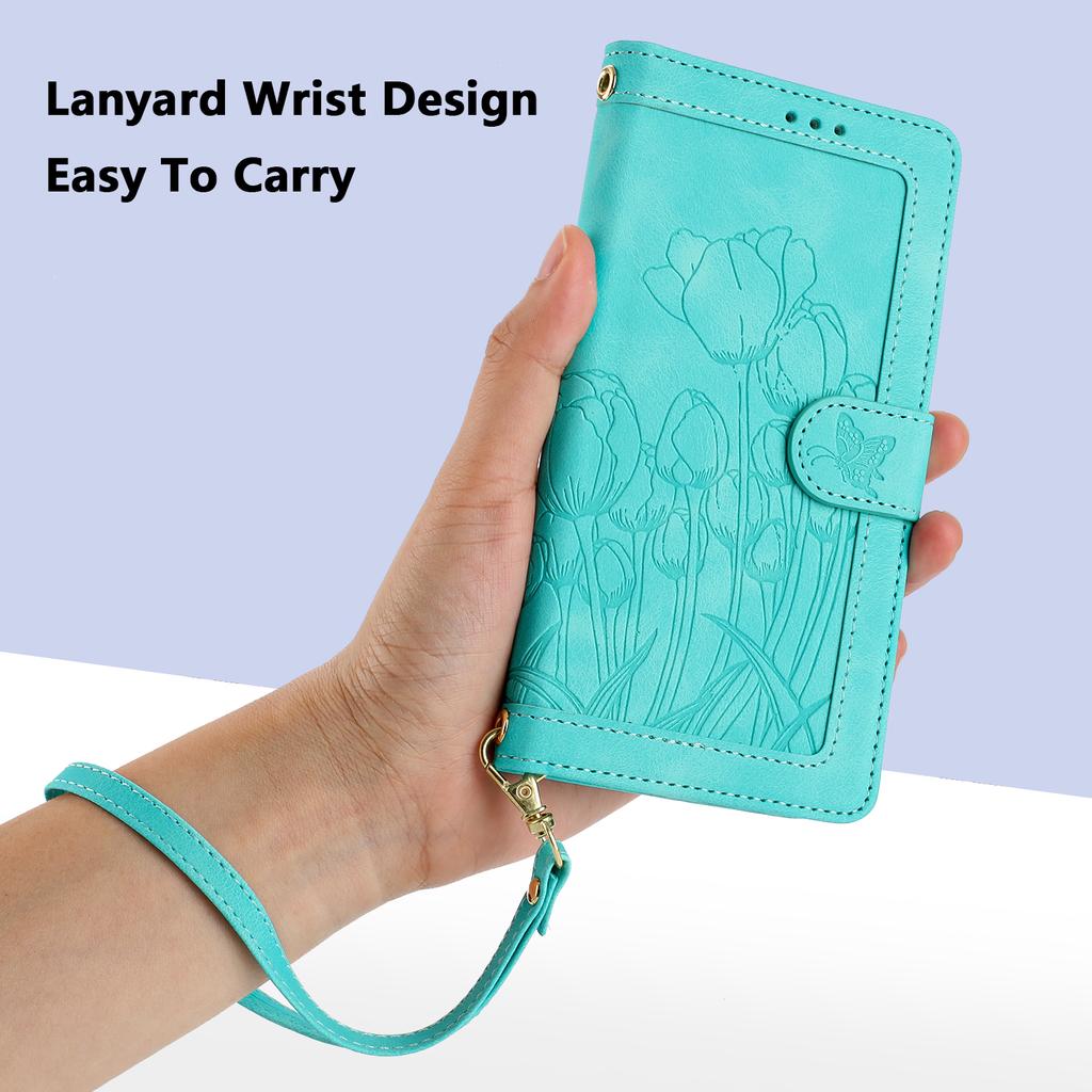 For Xiaomi Poco M6 Pro 4G/Redmi Note 13 Pro 4G Case Tulip Leather Phone Cover with 5 Card Slots Wallet