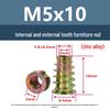 Zinc Alloy Colored Internal/External Thread Hex Socket Furniture Nut M4M5M6 with Washer and Trapezoidal Design Hardware Accessories