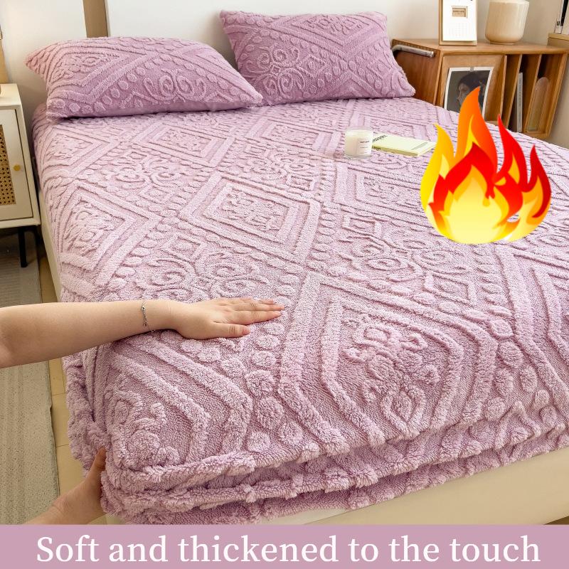 2025Warme Milch Samt Bettlaken Einzelstück Herbst Winter Bettdecke Taft Matratzenschoner