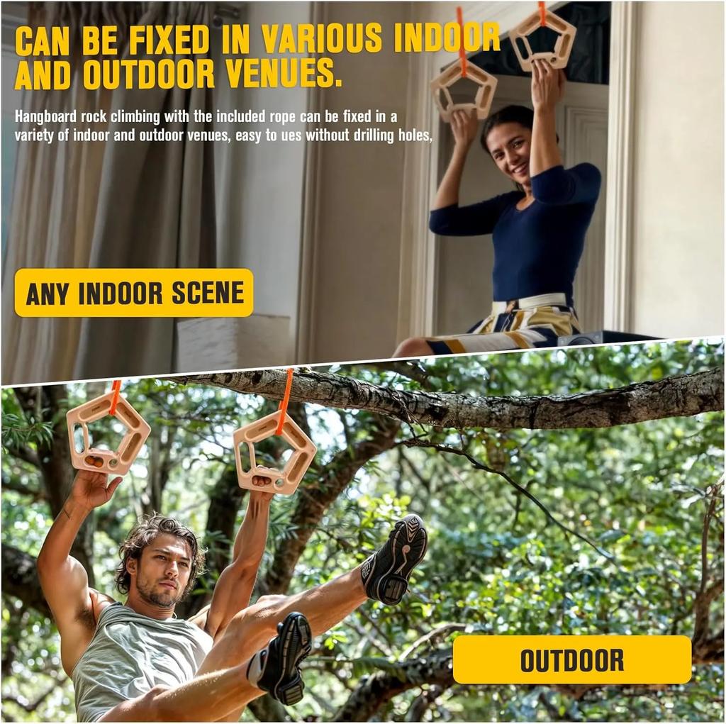 Rock Climbing Fingerboard Training System Portable Hangboard Strengthener for Advanced Climbers Grip and Pull Up Exercises