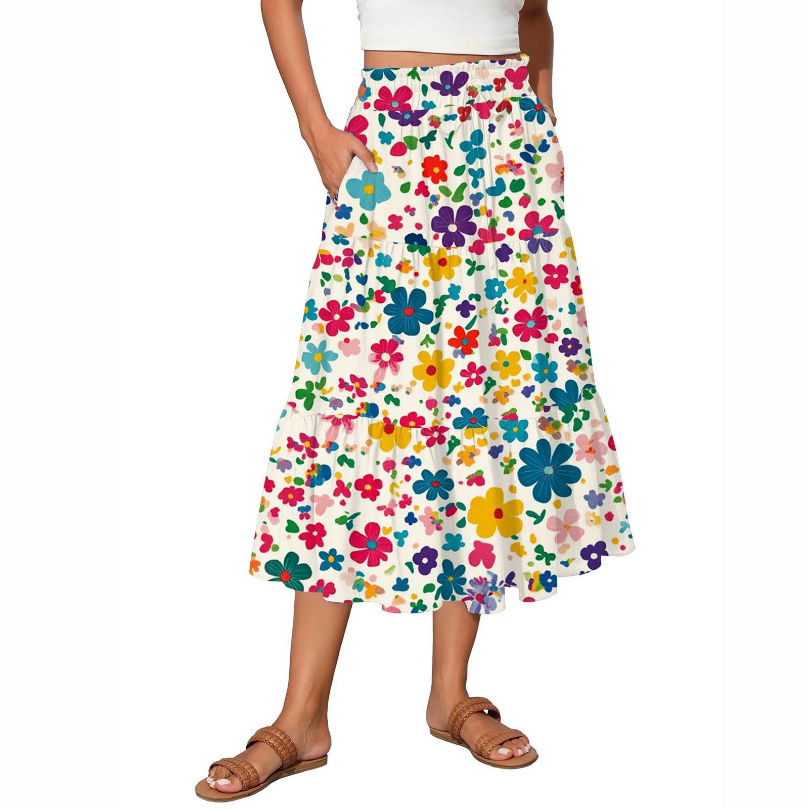 

Женские струящиеся расклешенные юбки-макси с оборками и эластичным поясом, элегантные многослойные длинные юбки в стиле бохо XL жёлтый