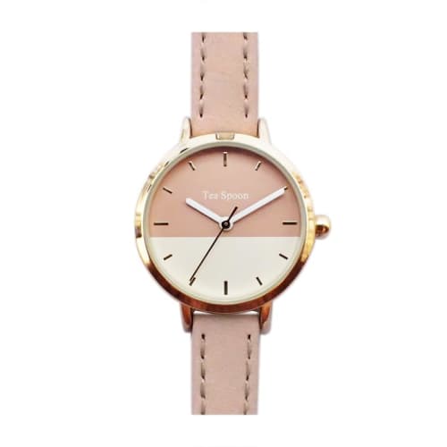 Tea Spoon Women's Watch, Beige, Two-Tone Strap, H00318S-1, MOC