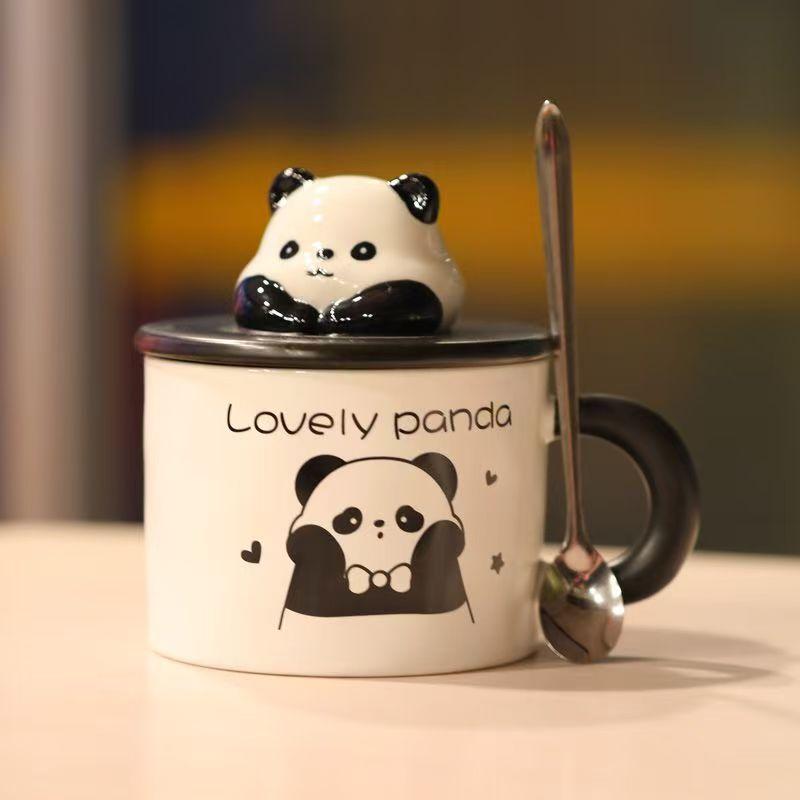 Cartoon Keramische Leuke Kat Mokken met Lepel Creatieve Kattenpoot Mok Koffie Thee Melk Havermout Kop Grote Capaciteit Dieren Bekers Grappig Cadeau