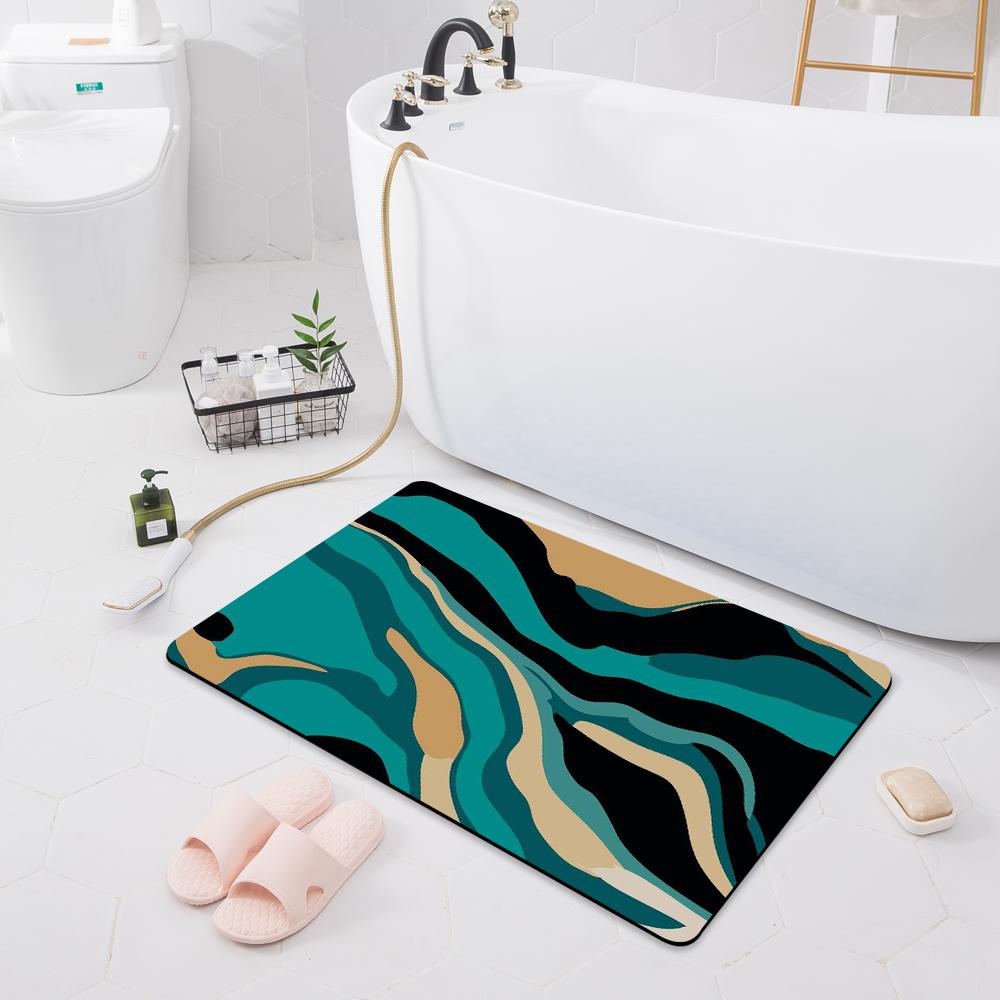 Tapete absorvente antiderrapante, capacho para porta de banheiro, piso de vaso sanitário, chuveiro, banheira, tapete de cozinha moderno