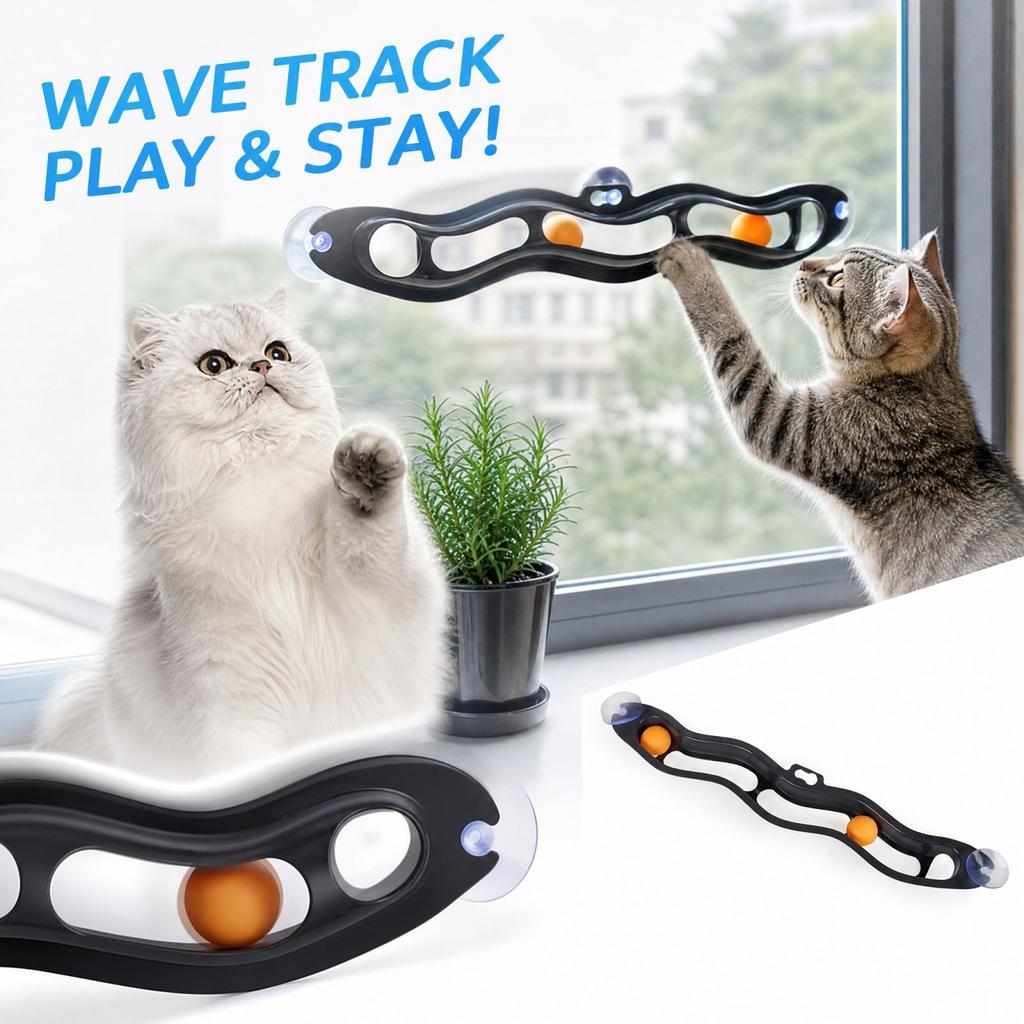 Toy -Shaped Track Ball with Three Suction Cups for Glass and Wall Interactive Play