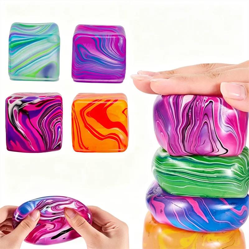 Needoh Marble Gradient Marbled Nice Cube Sensory Squishy Toy Anxiety Concentration Hand Exercise Ball Decompression Adhd Toy