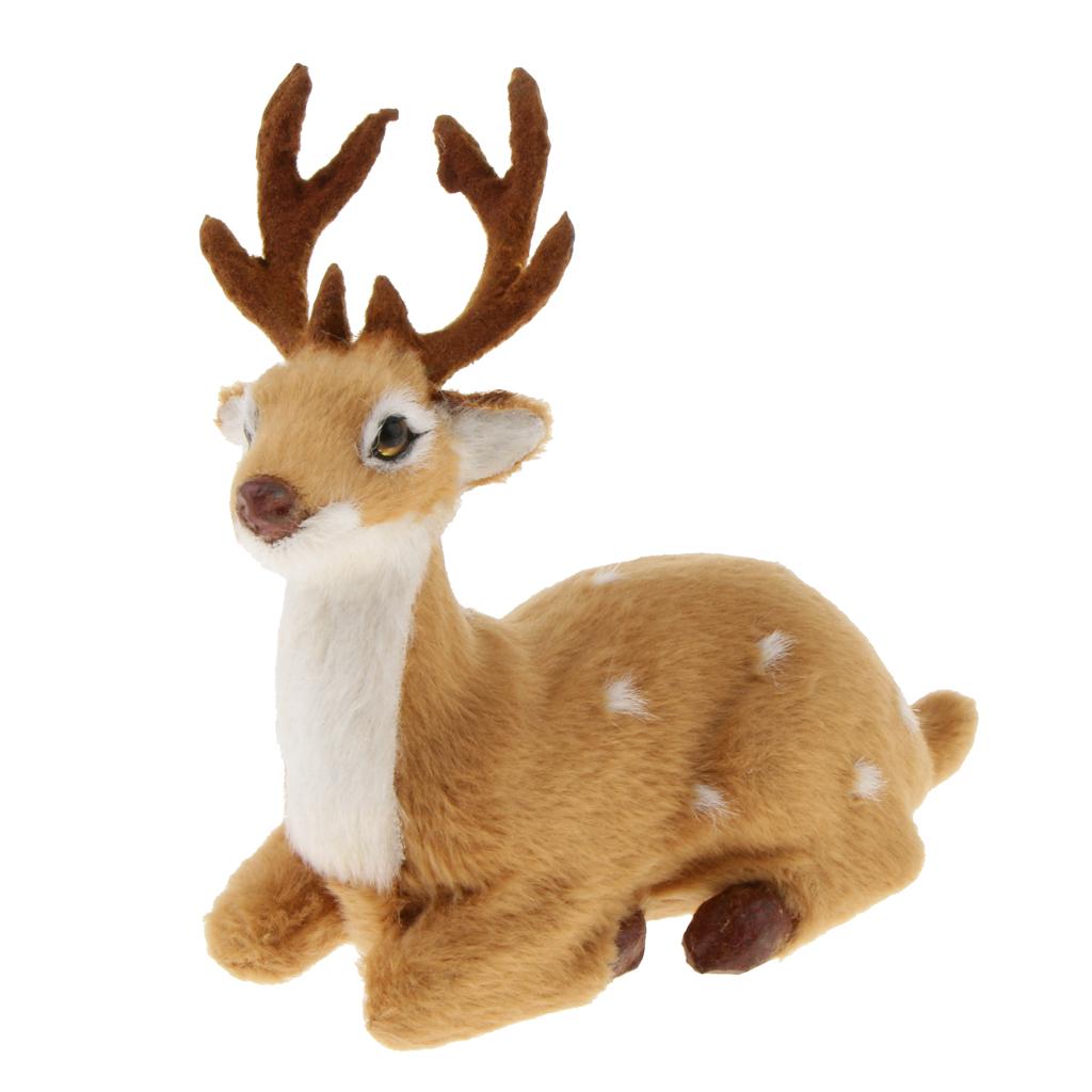 Standing Simulation Polyethylene Small Deer Reindeer Xmas Home Decor Gray