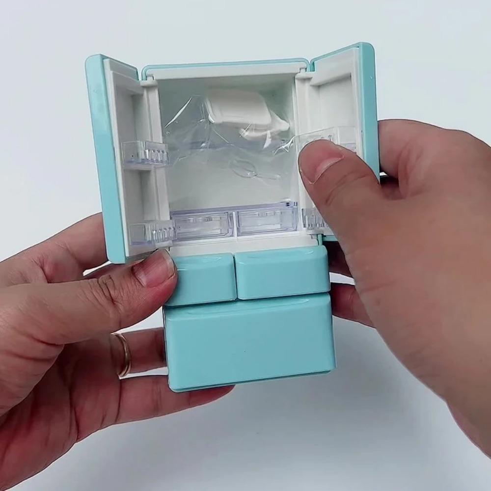 Mini Miniature Fridge Plastic Refrigerator Model Simulation Refrigerator  Doll House Accessories