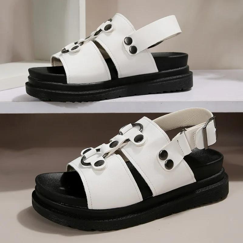 Women Thick Soled Slides Platform Cozy Dress Flats Shoes 2024 New Women Walking Sandals Open Toe Designer Casual Slippers Summer