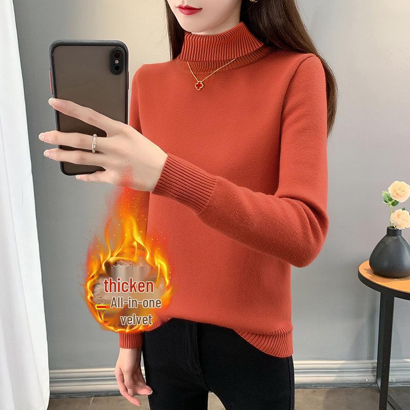 Women's Trendy Thickened Knit Pullover: 2025 Autumn/Winter Long Sleeve Round Neck Sweater