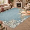 French Style Floral Large Living Room Carpets Machine Washable Fluffy Soft Decoration Rug Bedroom Patio Non-slip Floor Mat Home