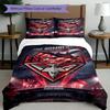 3pcs Duvet Cover Set (1*Duvet Cover + 2*Pillowcase, Without Core), Essendon Football Print Bedding Set, Bedroom Decor, All‑Season, Gift