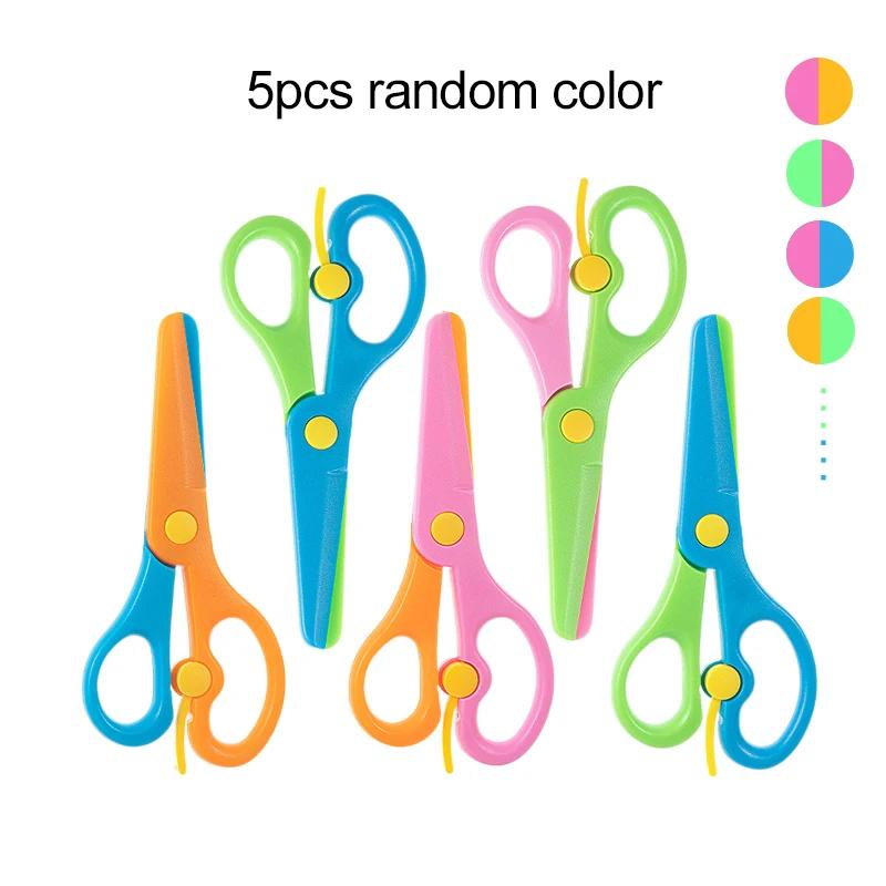 Plastic Scissors Double Color Splicing Handmade DIY Safe Scissors Office Art Supplies Student Specific Paper Cuttings Tools TMZ