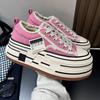 Internet Celebrities with the Same Super Fire Swan Series Canvas Shoes Women 2025 Retro Casual Platform Fringed Lace-up Beggar Shoes