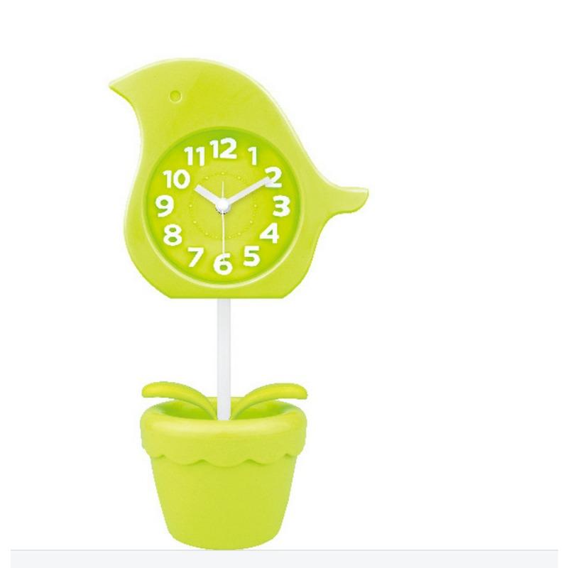 

Летающая птица цветочный горшок бесшумный будильник милые бутиковые настольные часы