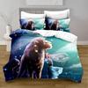 Lion Print Single Duvet Cover Set with Pillowcases 75*50cm, Soft Microfiber Bedding Set Comforter Cover for Adults Kids 2PCs Set