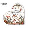 Gnome Holiday Table Decorations Heart Shaped Acrylic Christmas Tabletop Decor, 2D Flat Decorative Sign Centerpiece with Love Design, Festive
