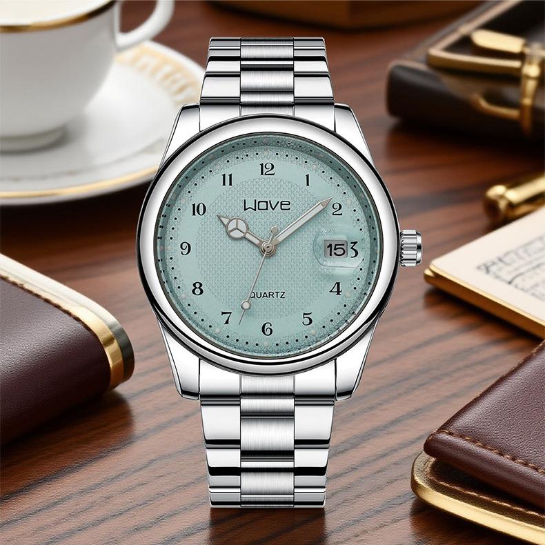 Langjue Automatic Men'S Watch Steel Belt Butterfly Buckle Luminous Fashion Non-Mechanical Women'S Quartz Watch