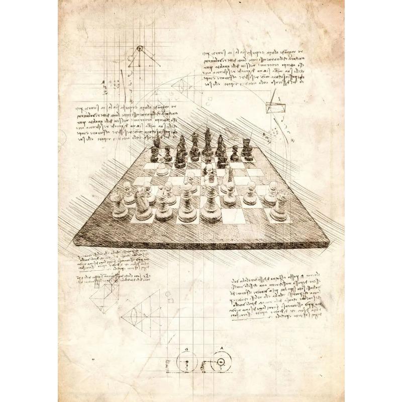 Retro Kunst Von Da Vinci Inspirierte Skizzen Poster Gitarre Vitruvianischer Mann Taschenuhr Spielekonsole Leinwandmalerei Bilder Heimdekor