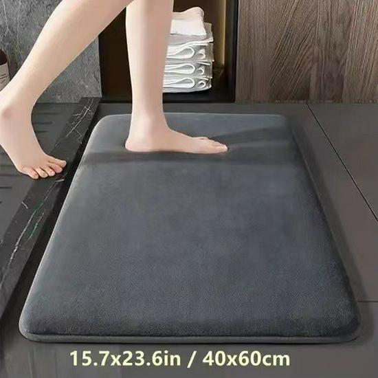 Temu Solid Color Non-Slip Absorbent Bathroom and Toilet Entrance Mat