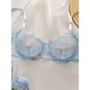 Women's lace sexy transparent lingerie set with steel rims, gathered straps, adjustable straps, comfortable lingerie set YS025