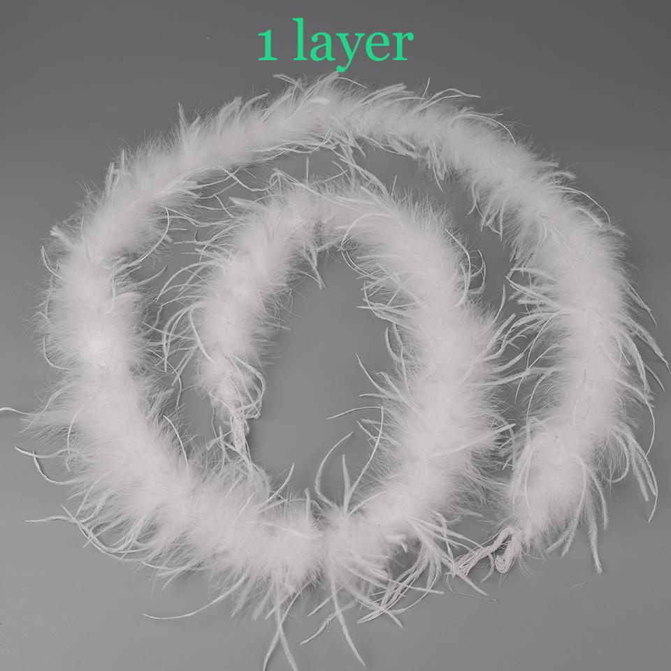 Fluffy Feather Trim For Clothes, Ostrich Feathers, Fluffy Boa, Shawl, Wedding Dress Decor, 2M Thick, 6 Layers