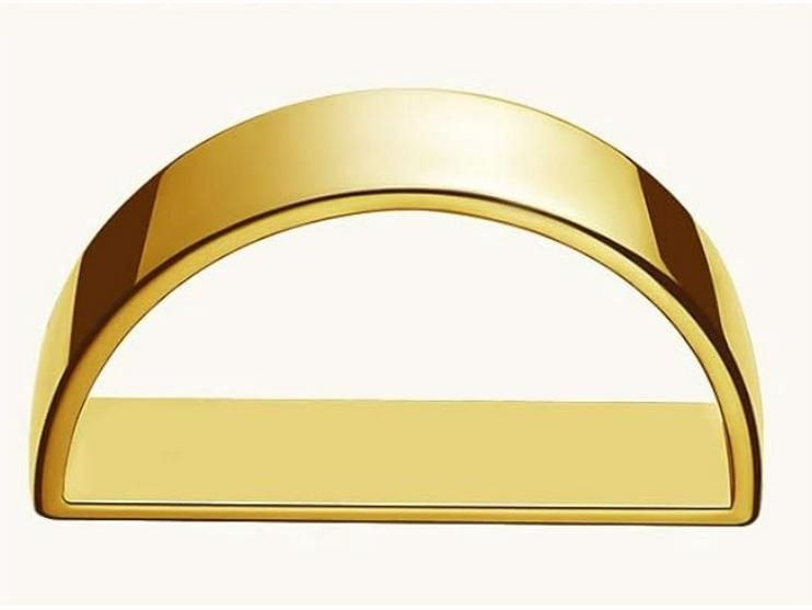 Polished Gold Zinc Alloy D-Shaped Napkin Ring