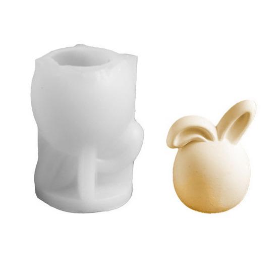

Easter Egg Bunny Silicone Mold DIY Faceless Rabbit Resin Plaster Craft Mold Flexible Reusable Candle Mold for Holiday Decor D