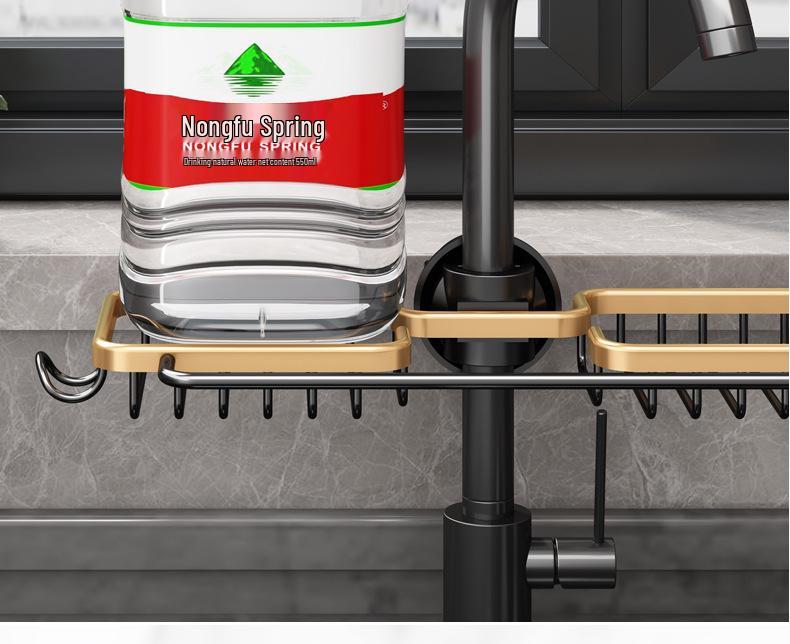 Kitchen Faucet Sink Storage Rack for Sponges, Rags, and Vegetables