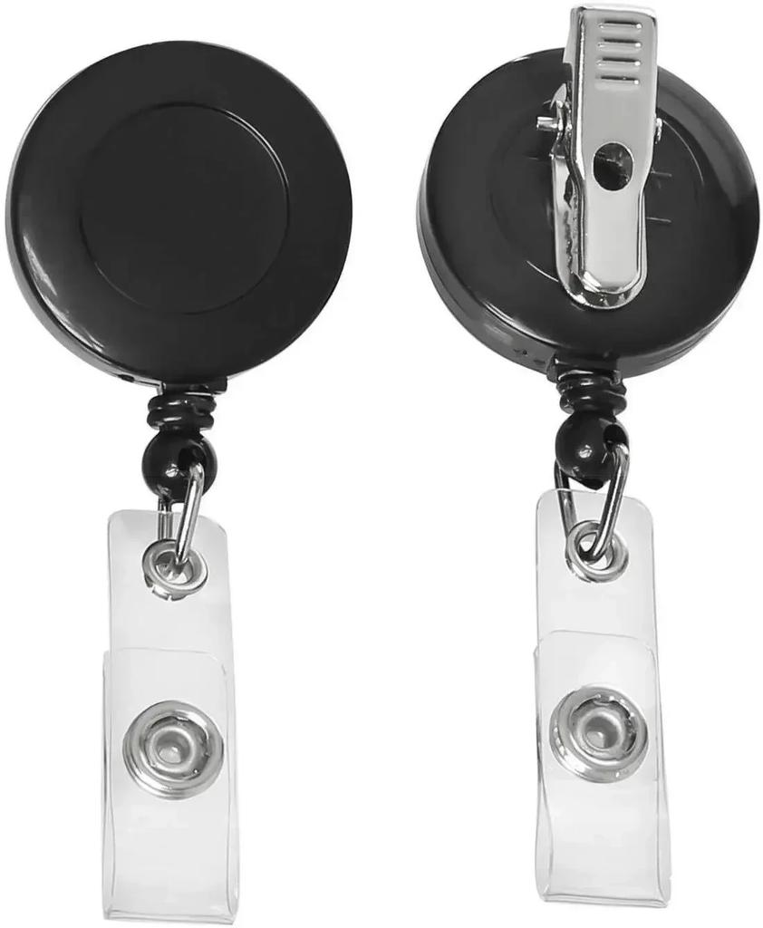 1pcs Retractable Badge Reel ID Card Lanyard Name Tag Metal Key Chain Ring Belt Clip Pull Keyring Id Badge Holder Badge Clip