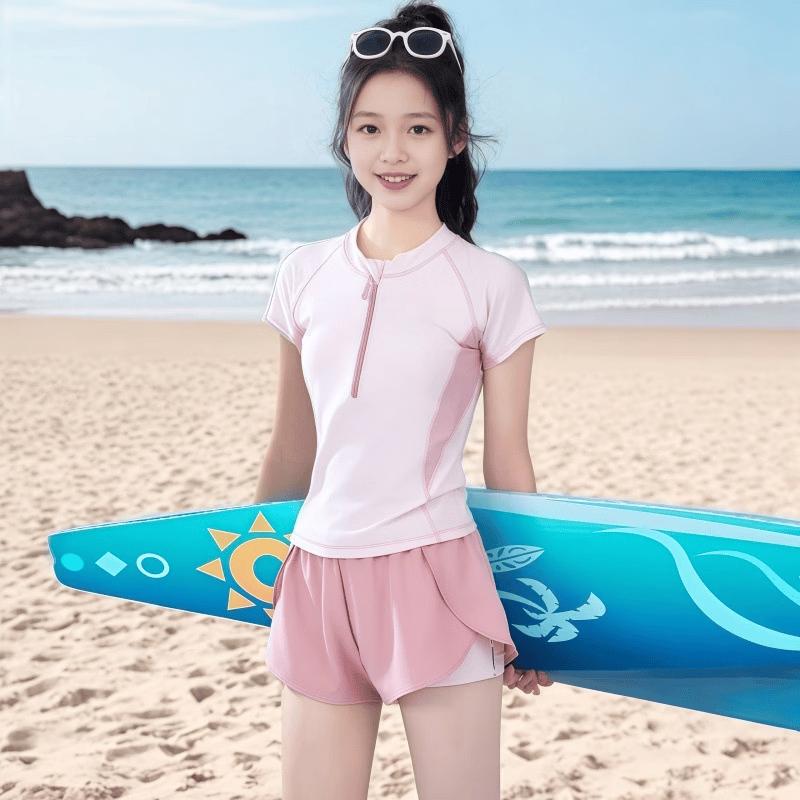 Jun Kiss Girls' Conservative Sports Two-Piece Swimsuit